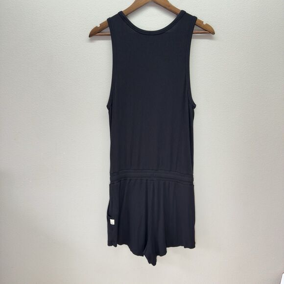 Vuori Torrey Romper Black Ribbed Drawstring Tank One Piece Womens Small - Picture 5 of 12
